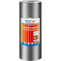 теплоизоляция для бань и саун пенотерм нпп лф 03мм, 1,2*12,5 м.п. (15 м.кв.), фольга, серый