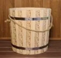 ведро 15л с нержавеющей вставкой русские узоры, банный эксперт