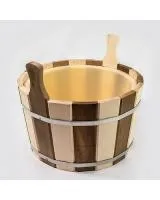 шайка 12л с пластмассовой вставкой термо zebra, банный эксперт