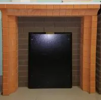 портал для банной печи универсальный красная рамка центр шоколад с комплектом накладок