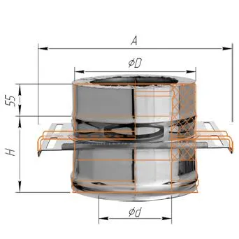 площадка феррум монтажная (430 + нерж.), ф120/200, по воде