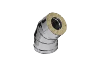 колено феррум утепленное угол 135° нержавеющее (304/0,8мм)/зеркальное, ф115/200, по воде