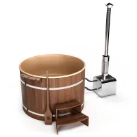 купель шишка с пластиковой вставкой 1700мм (бежевая чаша/темный фасад)