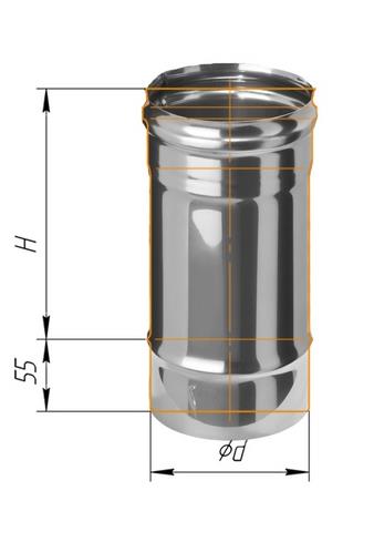 дымоход феррум нержавеющий (430/0,8 мм) ф200 l=0,25м #