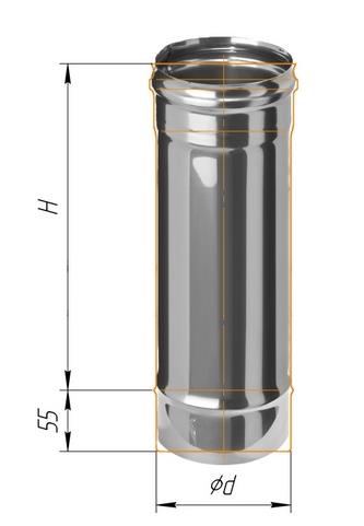 дымоход феррум нержавеющий (430/0,5 мм) ф120 l=0,25м #